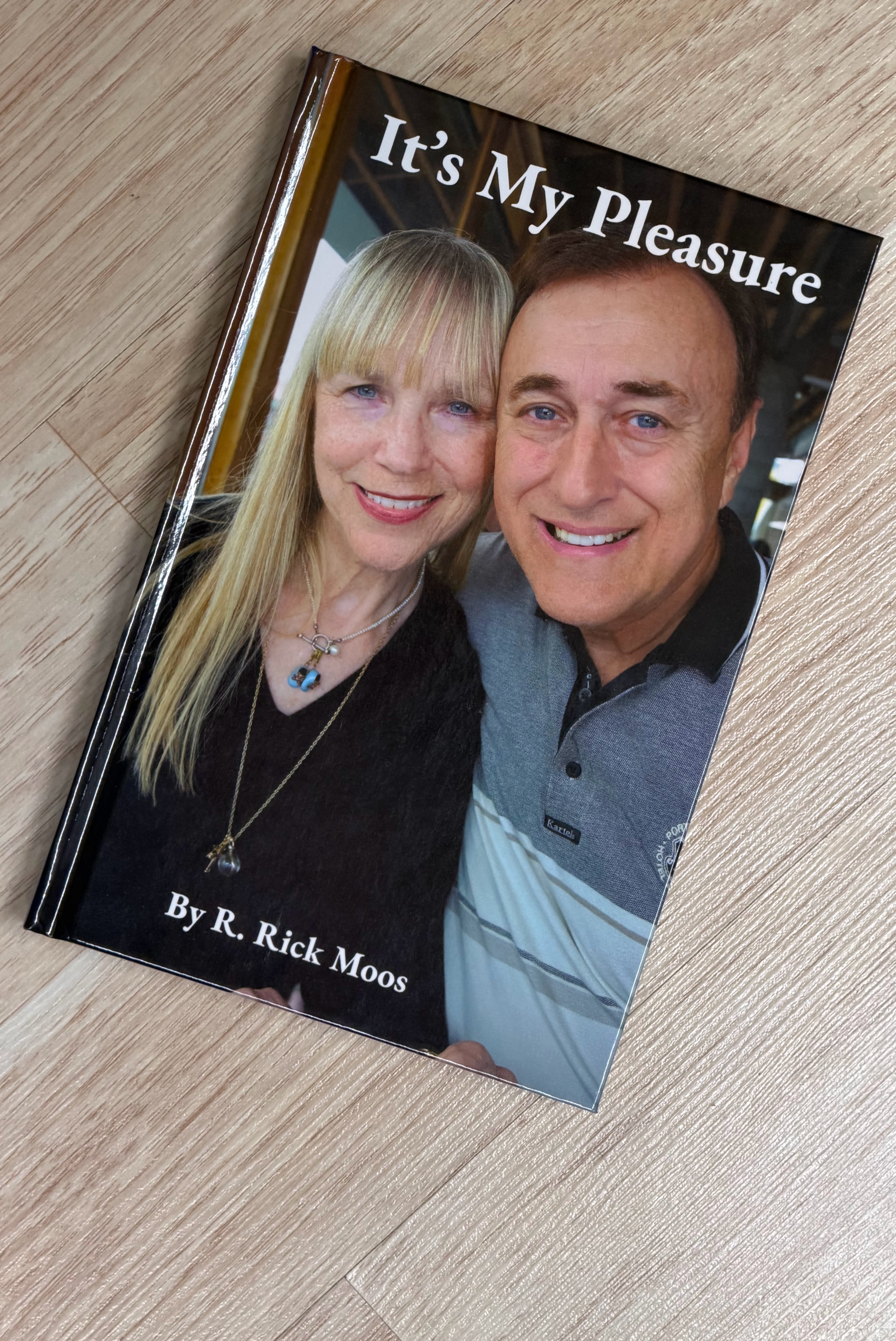 A sample printed memoir book with a portrait cover.